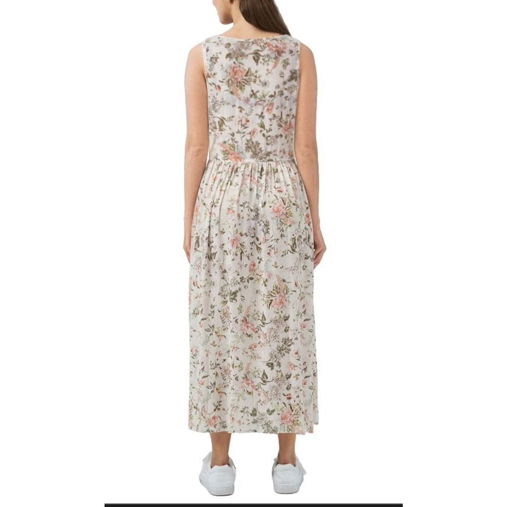 Frye white floral midi sleeveless prairie cottagecore dress sz L - Picture 5 of 12